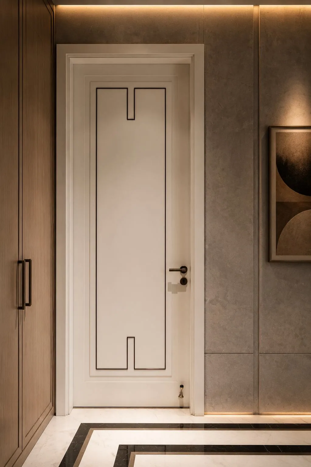Still coordinating a dozen joinery vendors — full door elevation